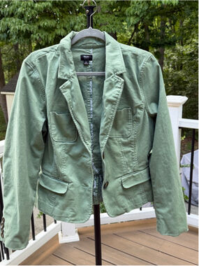 Mossimo Green Blazer Jacket with White Paisley Lining - Size XL